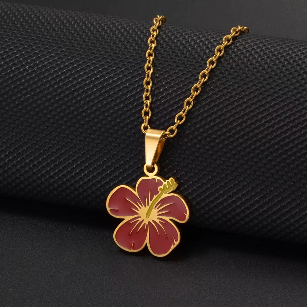 Red Fijian Hibsicus Necklace