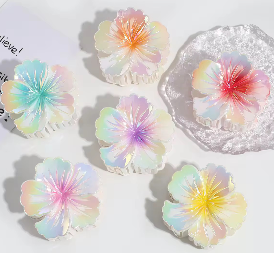 Iridescent Hibiscus Hair Claw