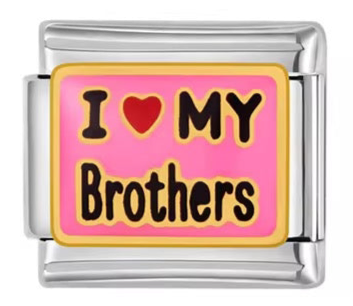I ❤️ My Brothers Stainless Steel Italian Charm