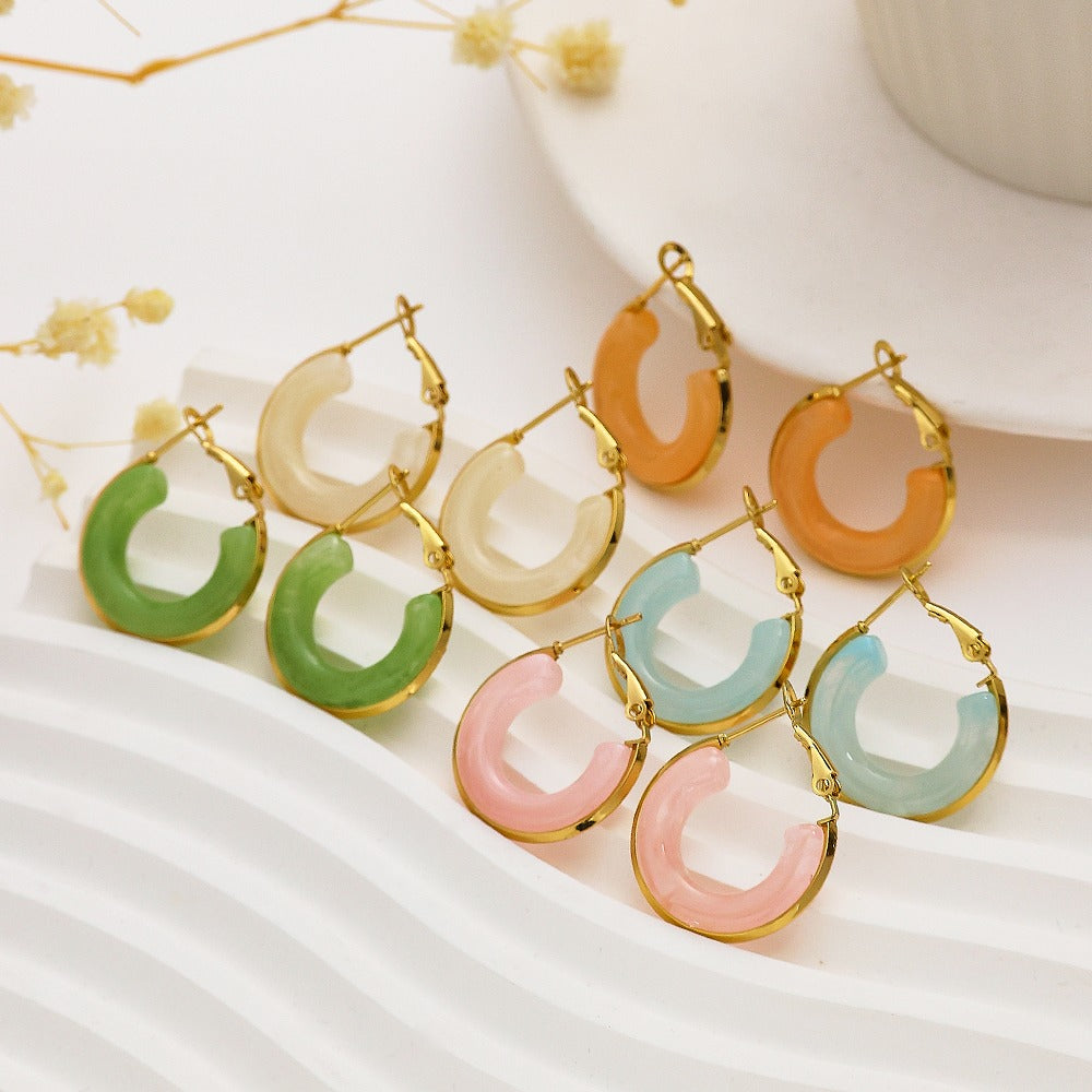Resin Hoops - Pink