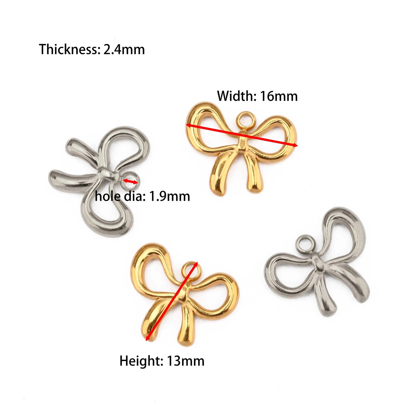 Bow Pendant - Silver