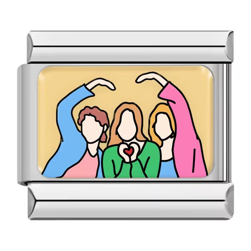 Italian Bracelet Charms - Friends Love