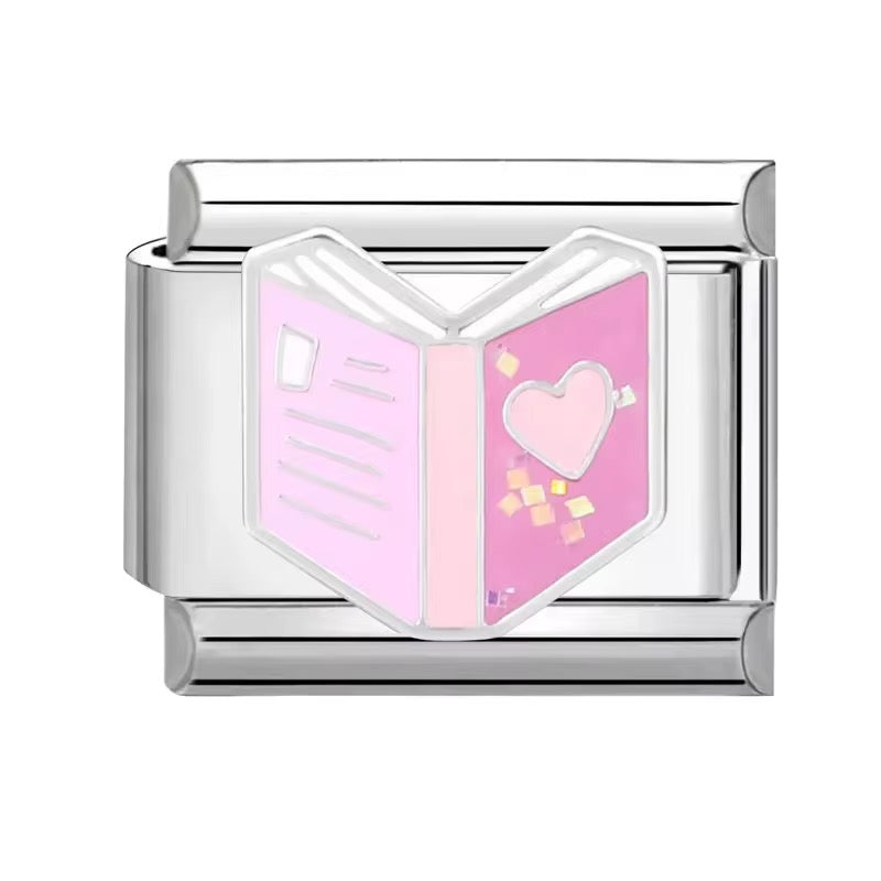 Book Stainless Steel Italian Charm