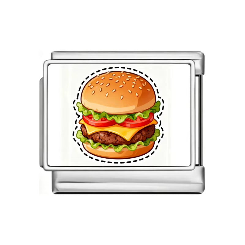 Italian Bracelet Charm - Burger