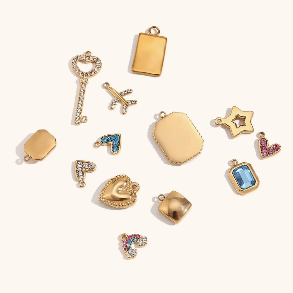 Zircon Heart Charm - Transparent