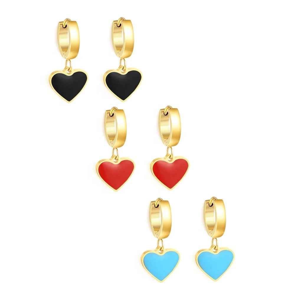 Blue Heart Earrings