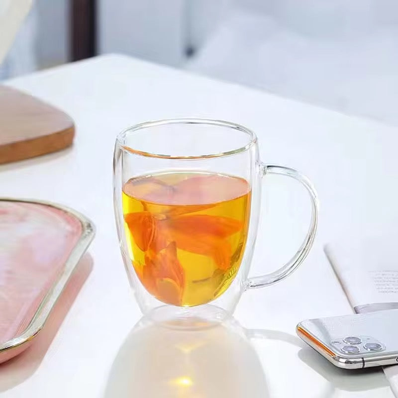 Crystal Clear Double-Wall Glass Coffee Cup - 250ml