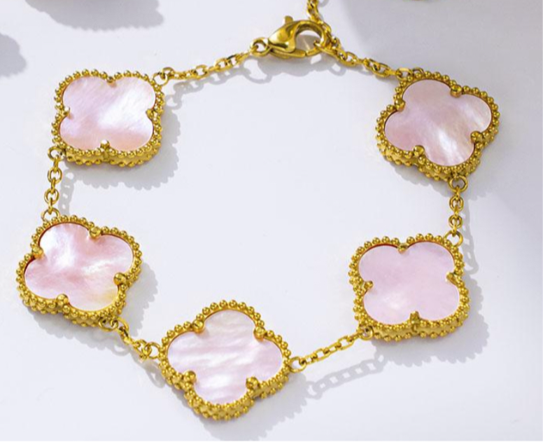 Clover Bracelet - Pink Mother of Pearl