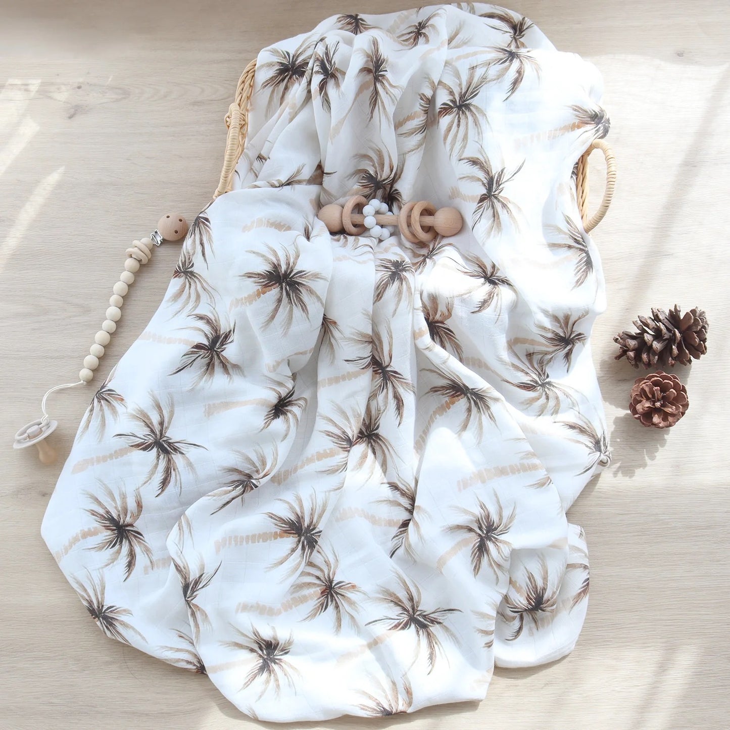Coconut Palms Bamboo Muslin Cloth