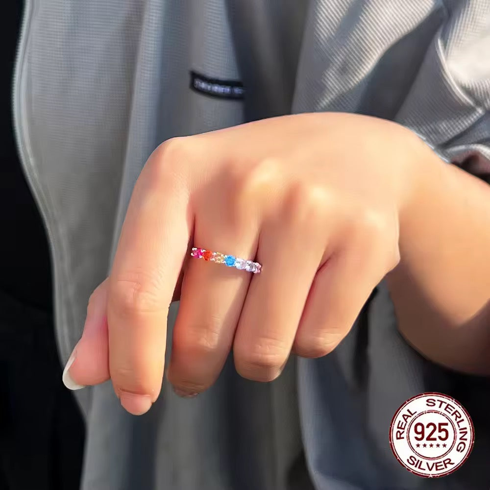 Allegra Rainbow Sterling Silver Ring