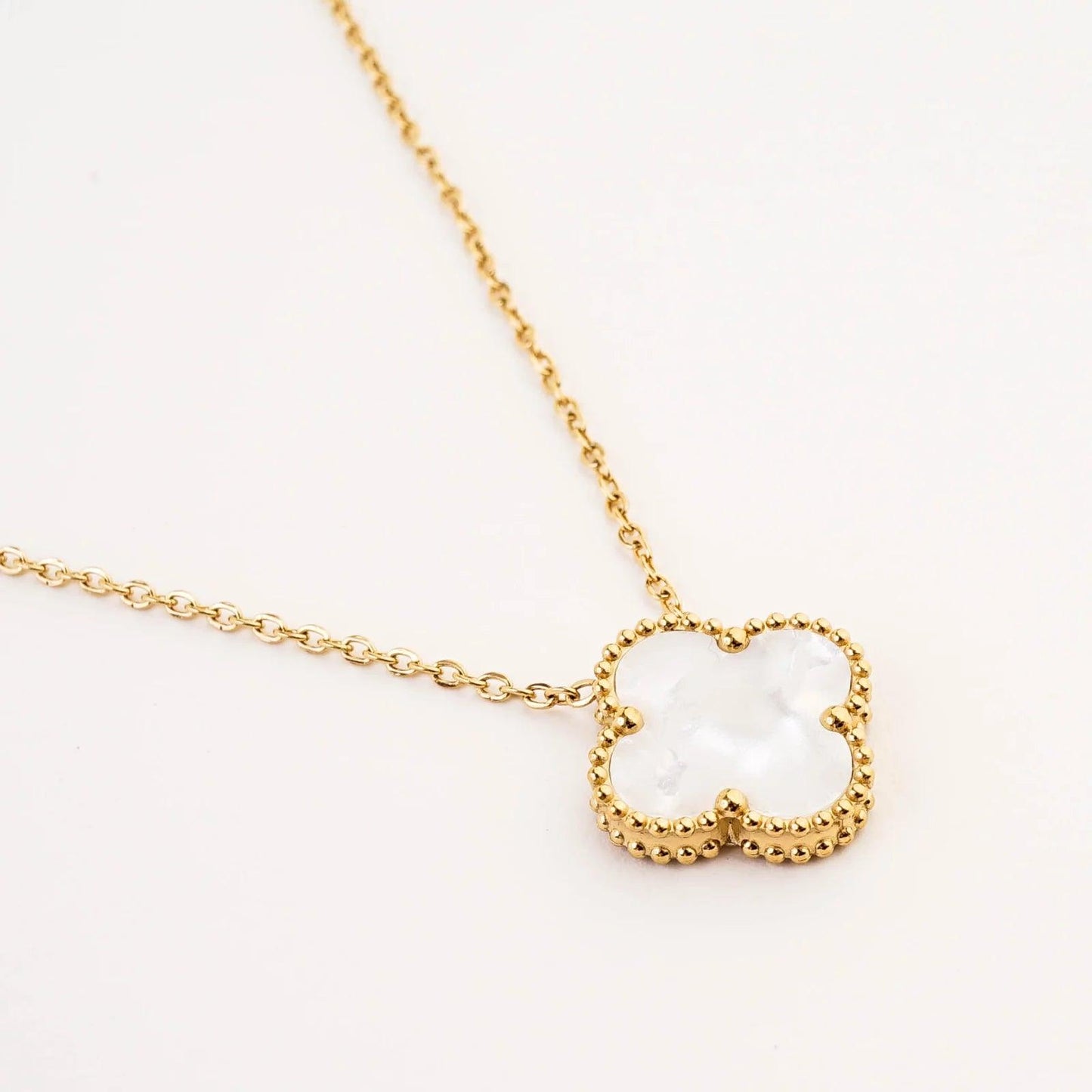 Clover Necklace - White