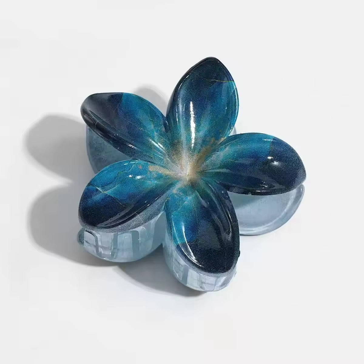 Hawaiian Marble Flower Hair Claws 