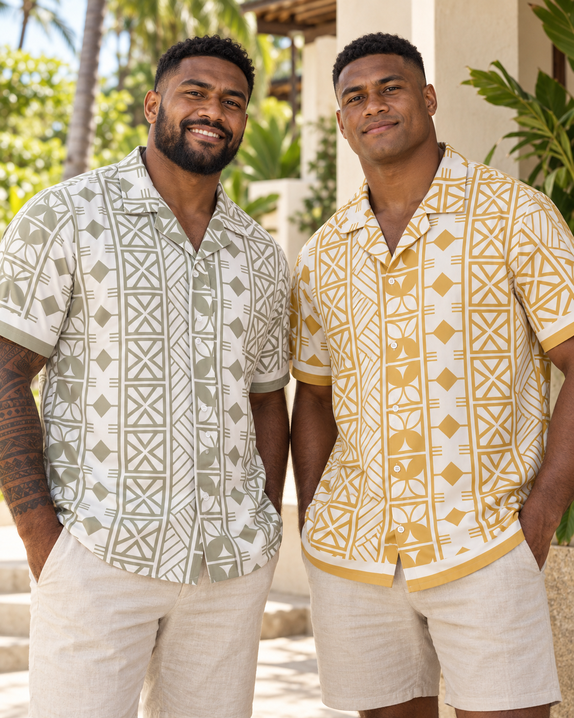 Mataka Print Shirt - Golden / Yellow