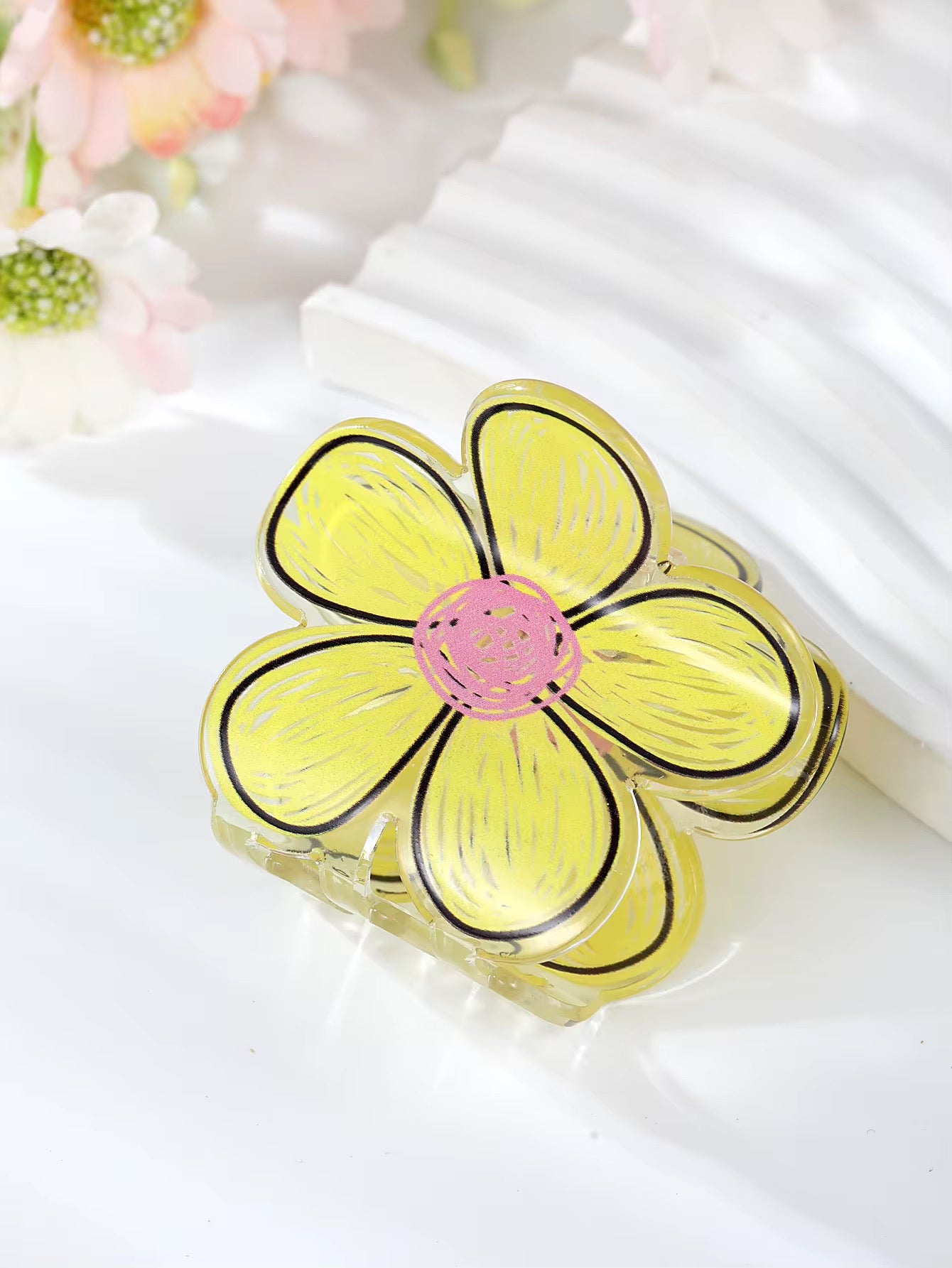 Arty Bloom: Hand-Painted Graffiti Flower Hair Clip