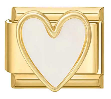 Italian Bracelet Charm - White Heart