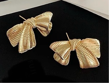 Double bow earrings - Gold