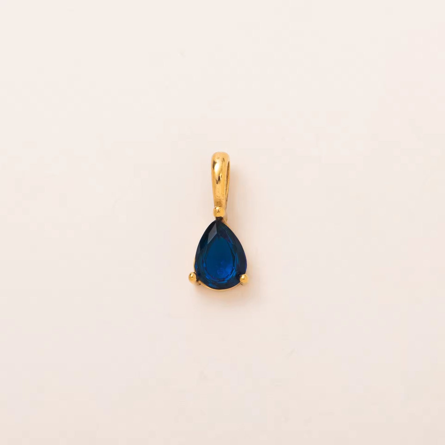 Terry Teardrop Birthstone Pendant – 18K PVD Gold Plated Stainless Steel