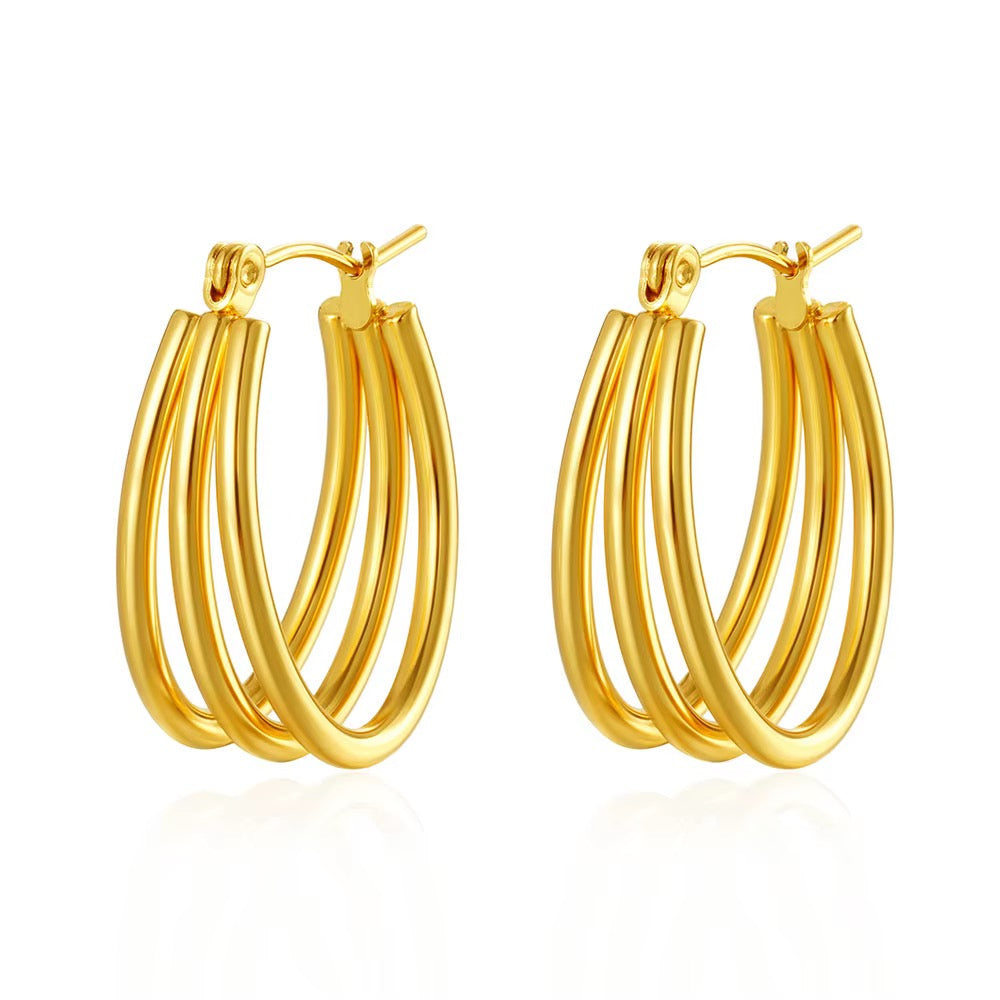 Trinity Hoop Earrings