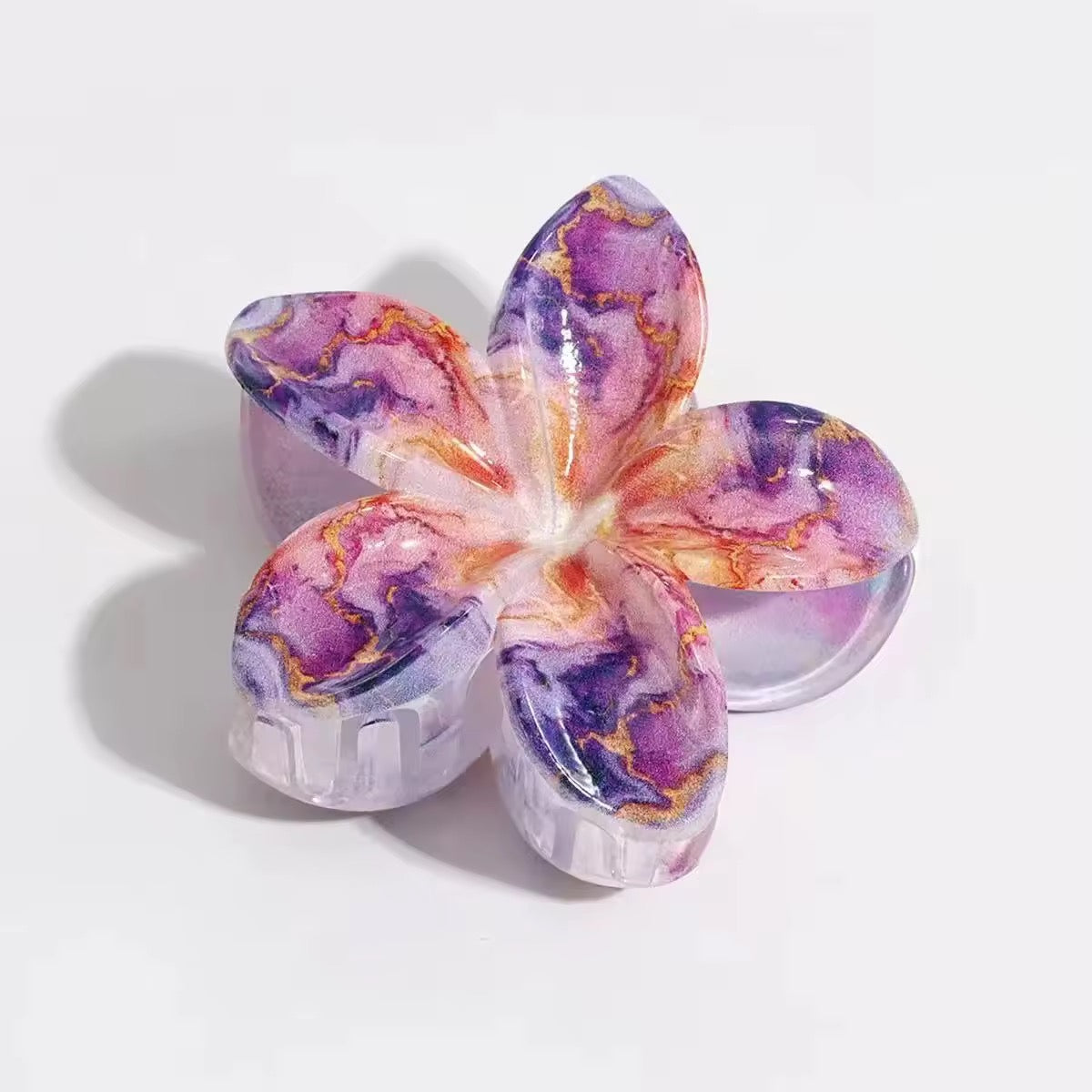 Hawaiian Marble Flower Hair Claws 