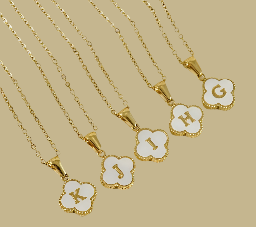 Clover Initial necklaces