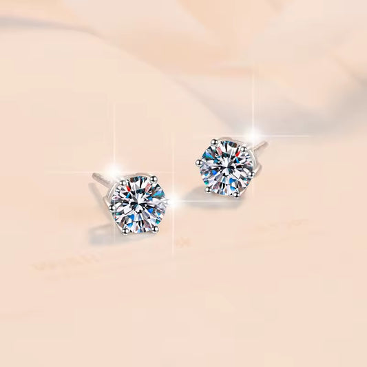 Moissanite Diamond Stud Earrings – 925 Sterling Silver (VVS Quality) Pre-order