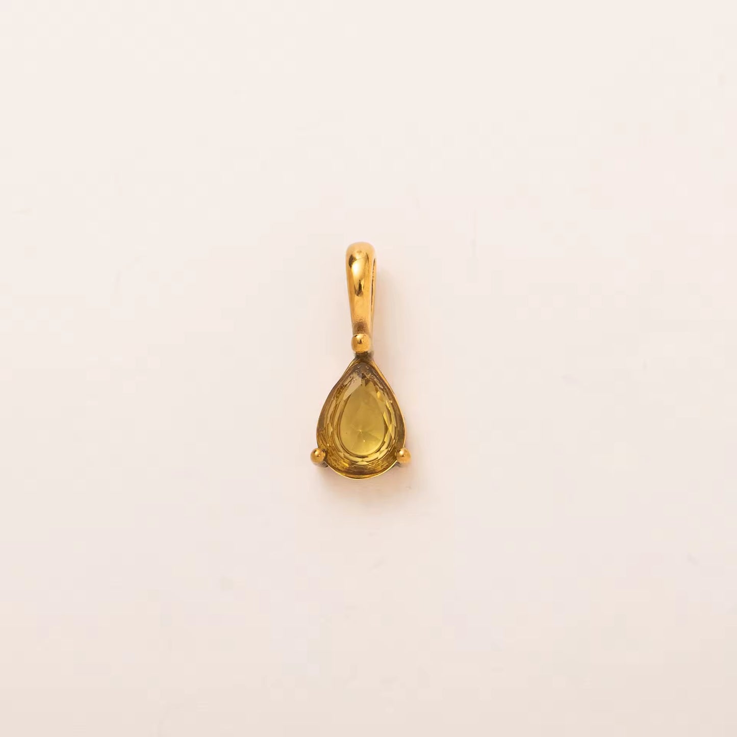 Terry Teardrop Birthstone Pendant – 18K PVD Gold Plated Stainless Steel
