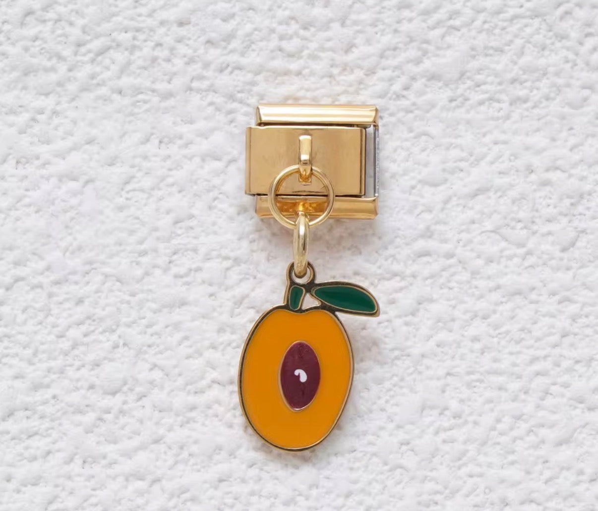 Italian Bracelet Charm- Apricot