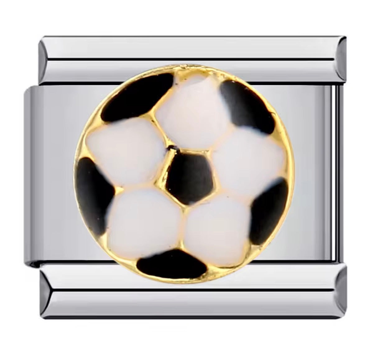 Stainless Steel Italian Charm-Football