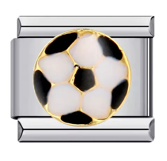 Stainless Steel Italian Charm-Football