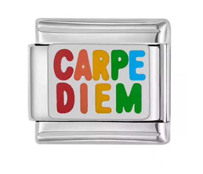 Carpe Diem Stainless Steel Italian Charm