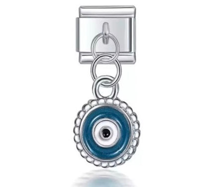 Italian Bracelet Charm - Silver Evil Eye