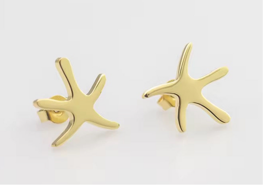 Golden Starfish Studs