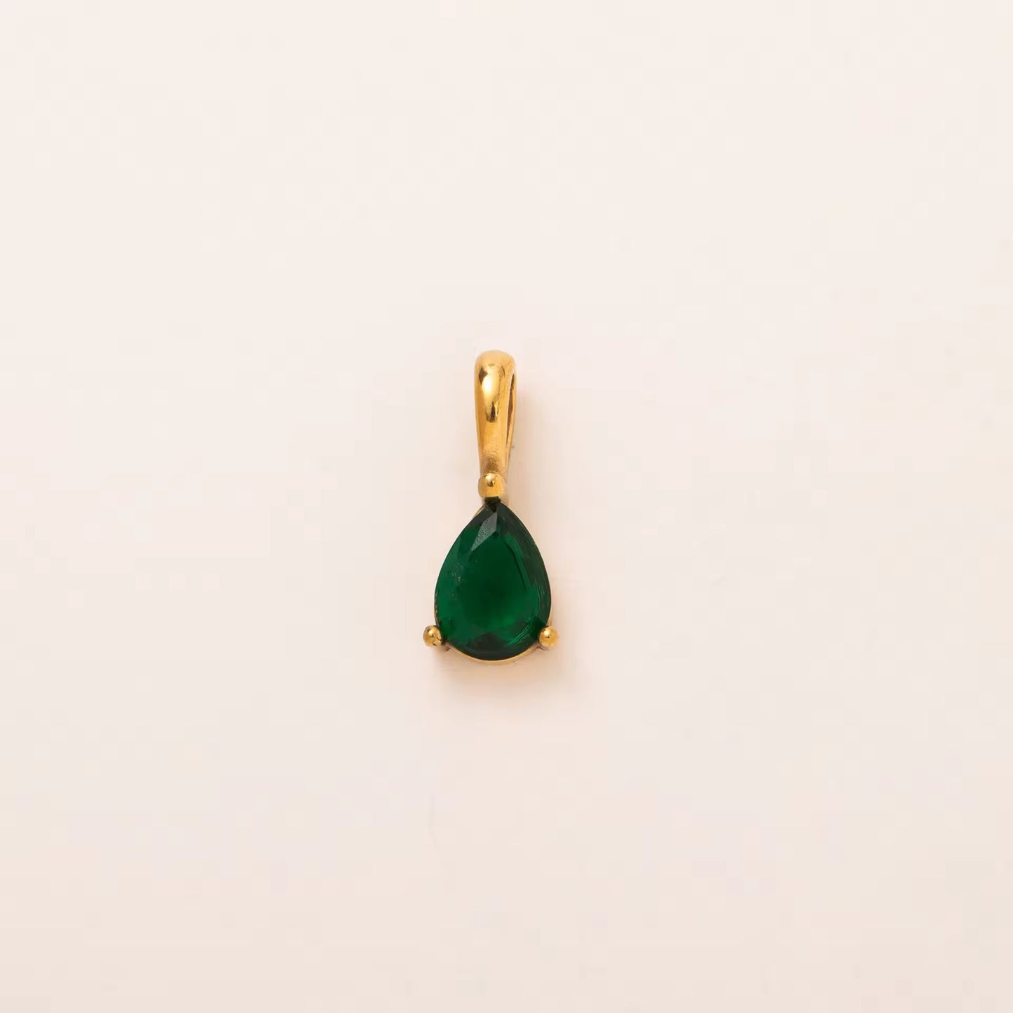 Terry Teardrop Birthstone Pendant – 18K PVD Gold Plated Stainless Steel