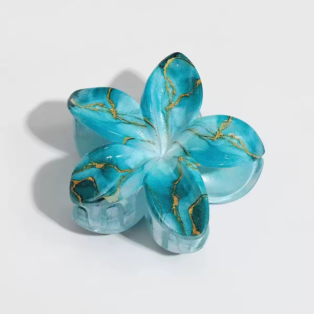 Hawaiian Marble Flower Hair Claws 