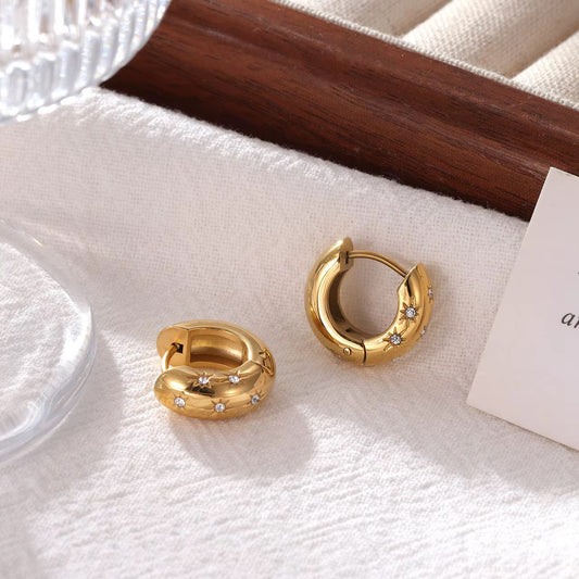Celestial Spark Huggie Earrings