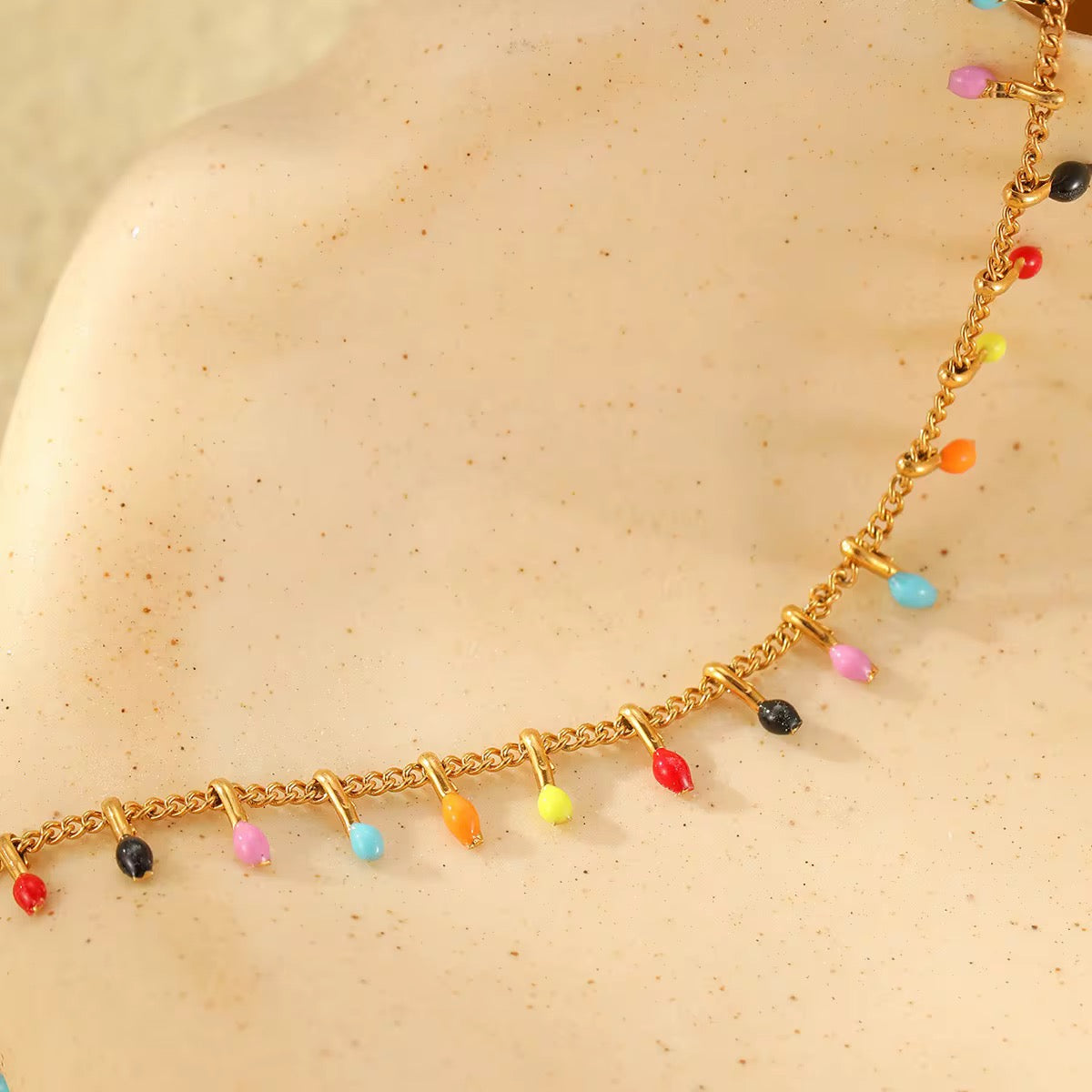 Tessa Gold Drip Tassel Necklace