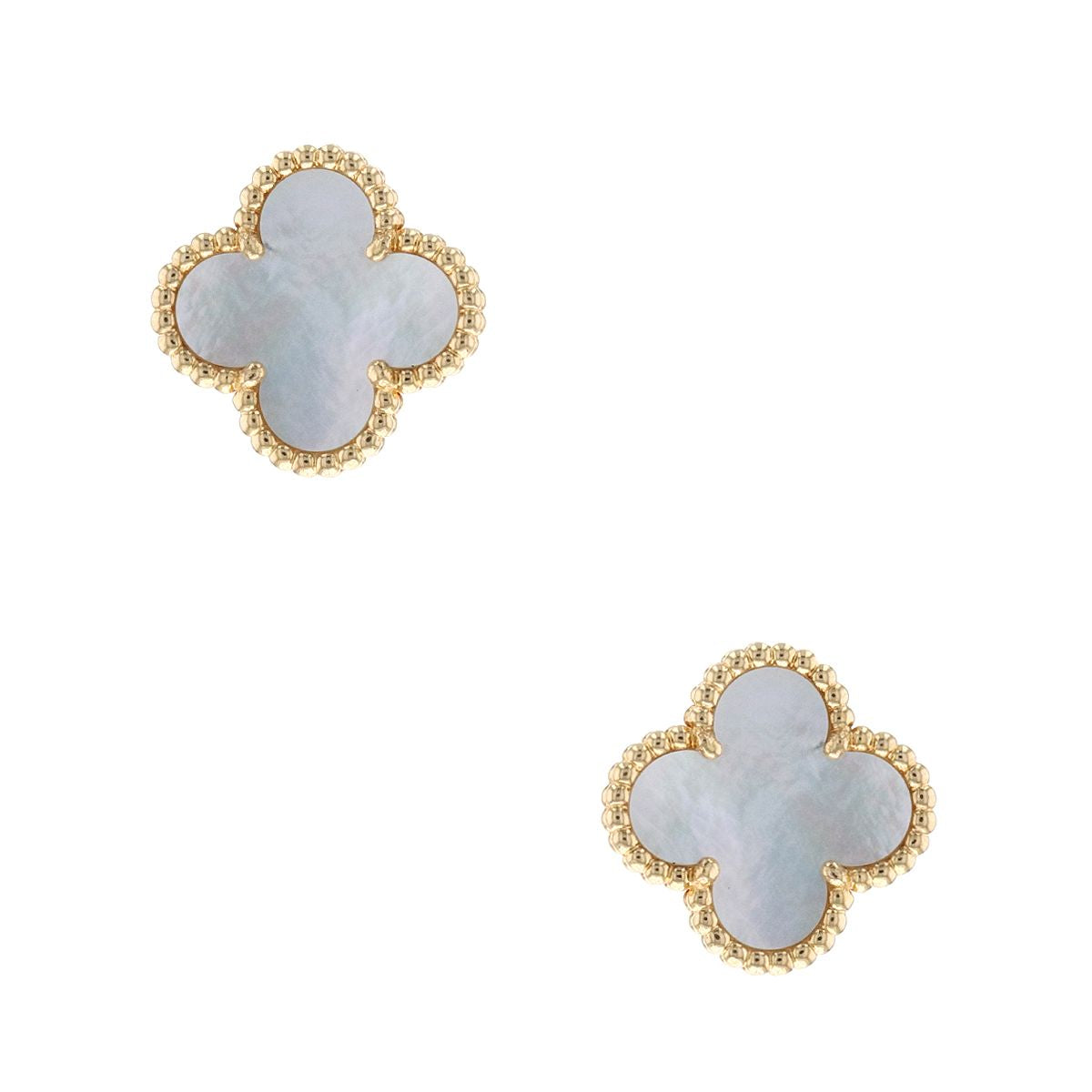 Clover Earrings - Grey Mother of Pearl