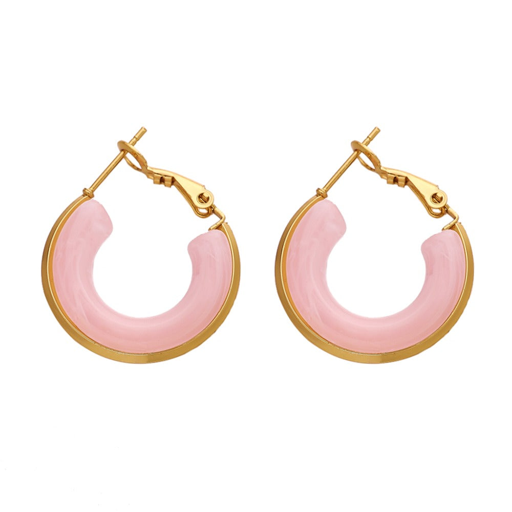 Resin Hoops - Pink