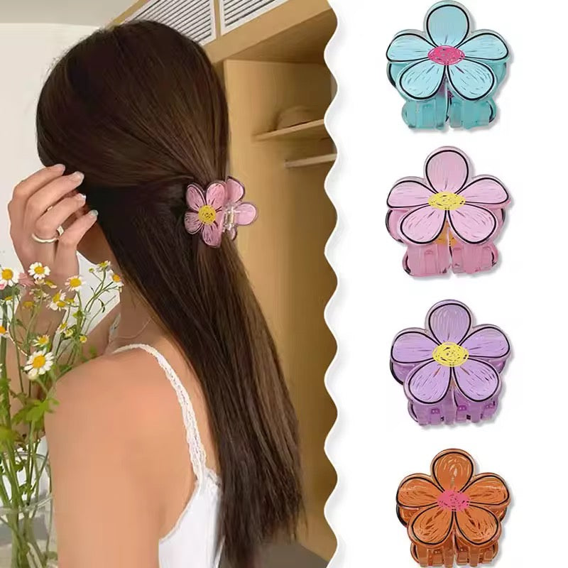 Arty Bloom: Hand-Painted Graffiti Flower Hair Clip