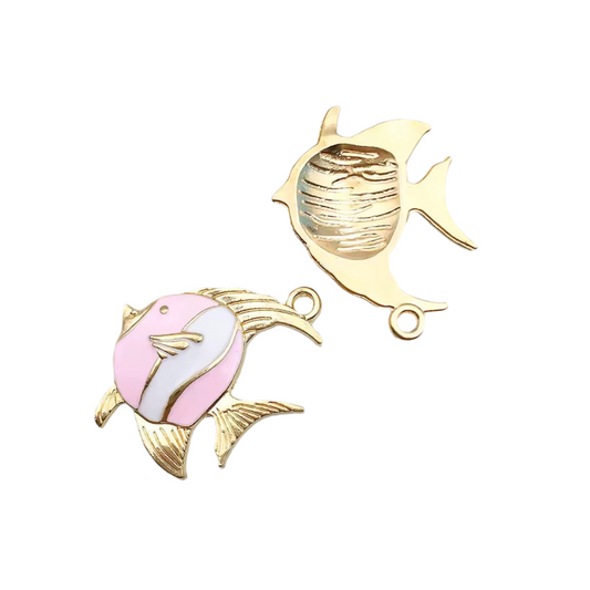 Enamel Charm - Pink Fish