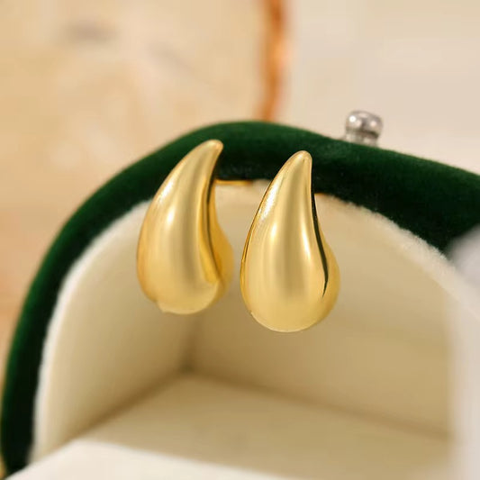 Golden Teardrop Earrings (Sterling Silver)
