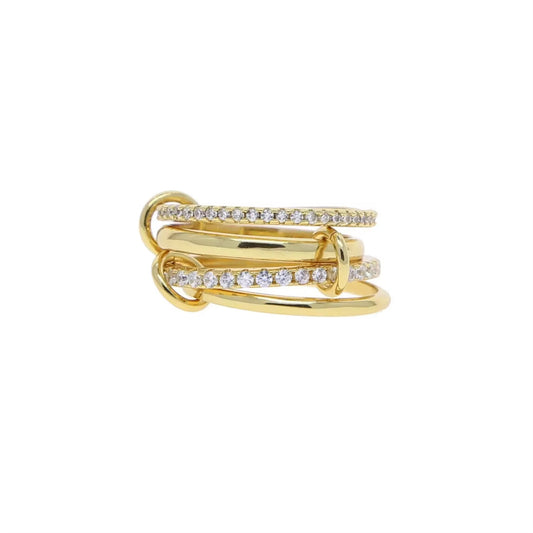 Elysia 18K Gold Stacked Cubic Zirconia Ring