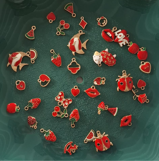 Enamel Charms - Red