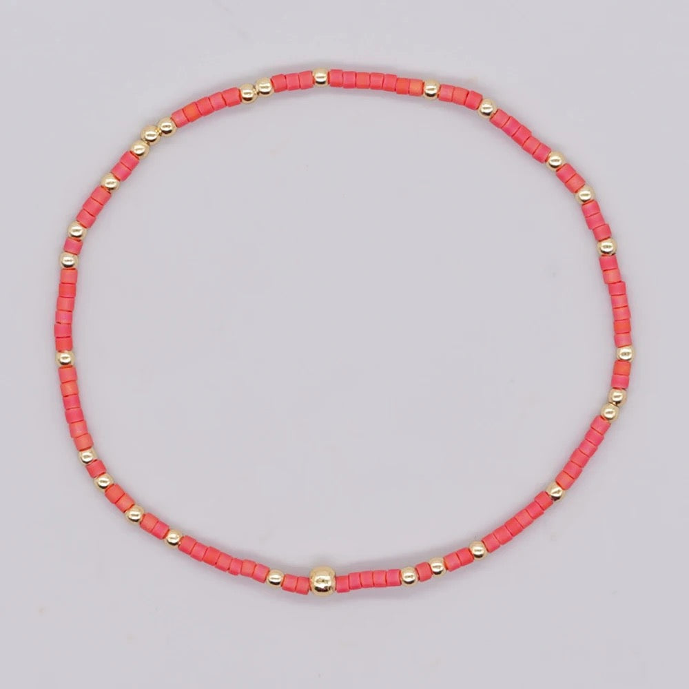 Beaded Bracelet - Coral