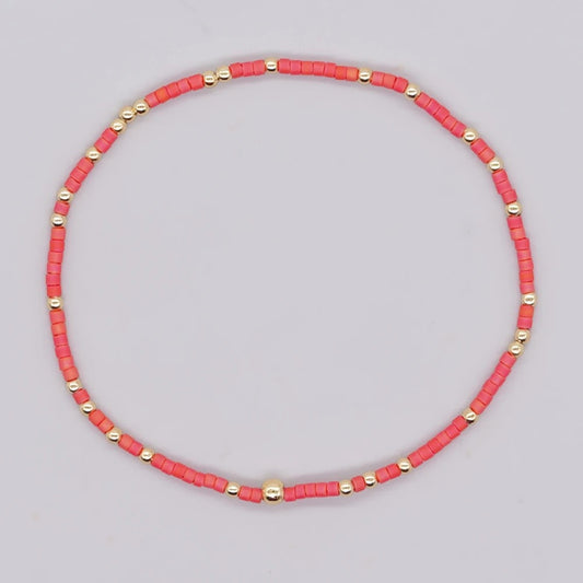 Beaded Bracelet - Coral