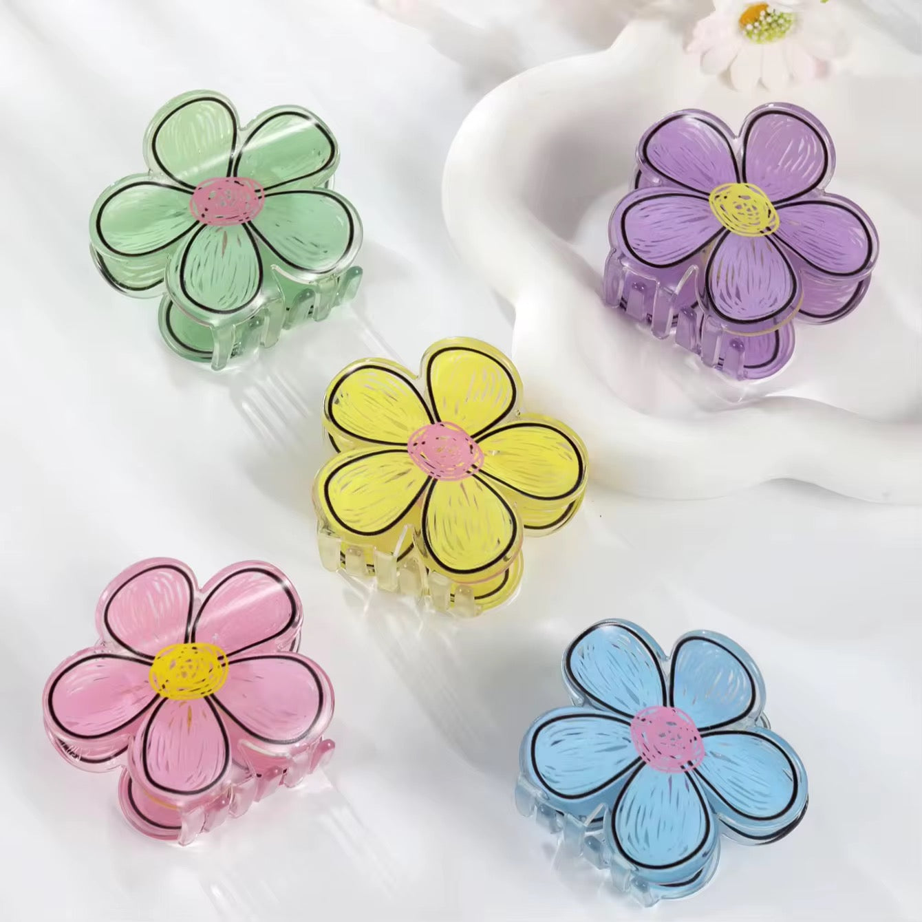 Arty Bloom: Hand-Painted Graffiti Flower Hair Clip