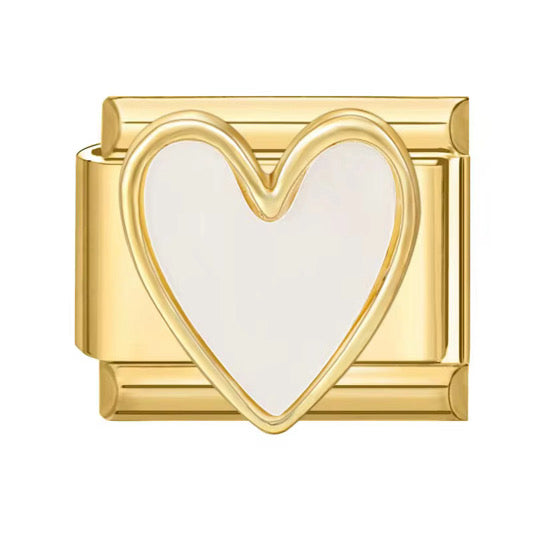 Italian Bracelet Charm - White Heart