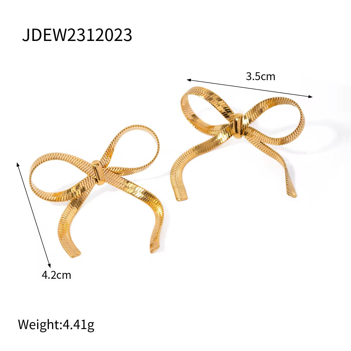 Jada Bow Stud Snake Chain Earrings
