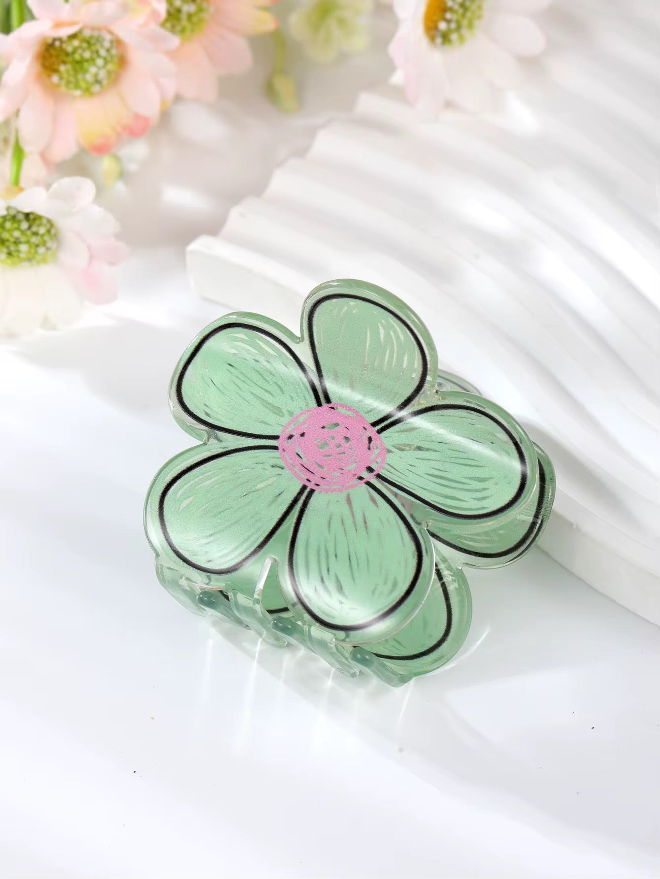 Arty Bloom: Hand-Painted Graffiti Flower Hair Clip