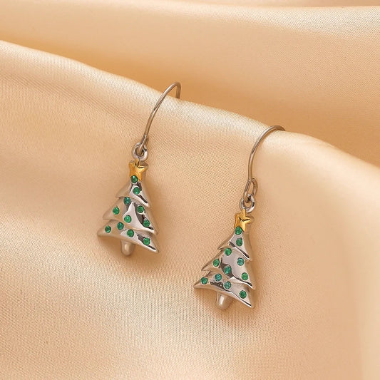 Dainty Christmas Tree Earrings